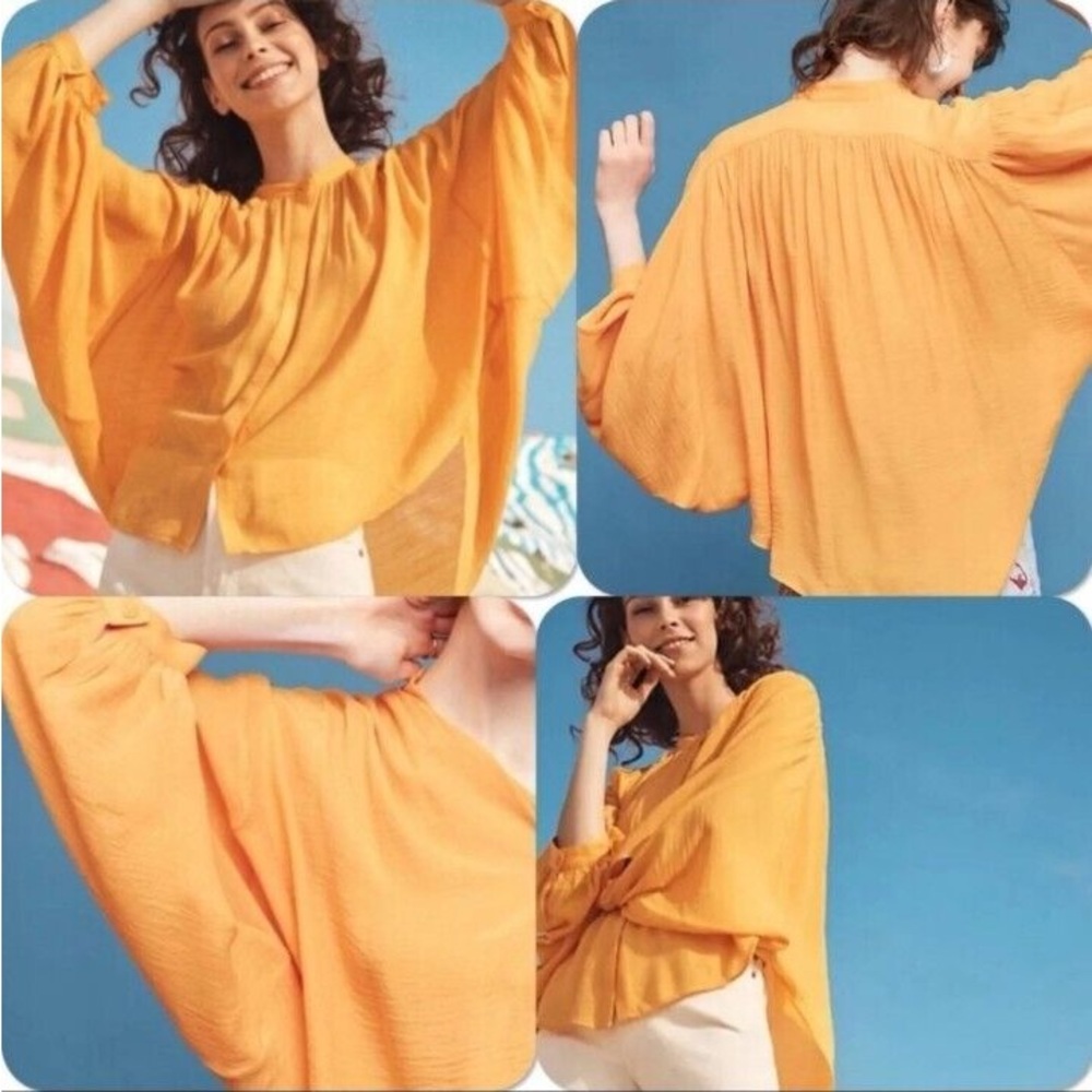 Maeve batwing blouse button down